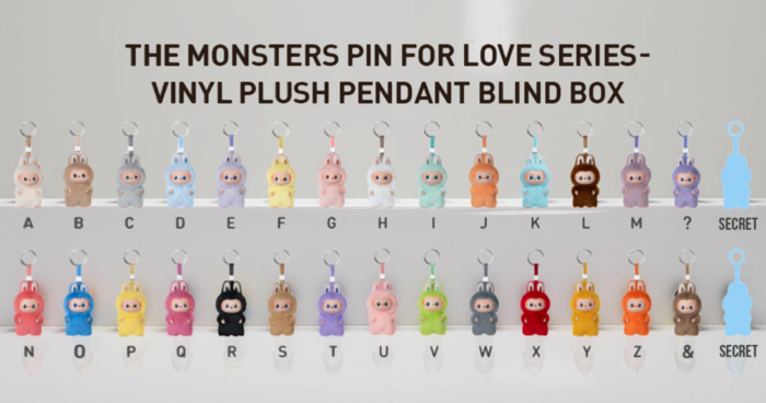 LABUBU "PIN FOR LOVE" VINYL PLUSH (A - M) - PRODOTTO ORIGINALE by Pop Mart