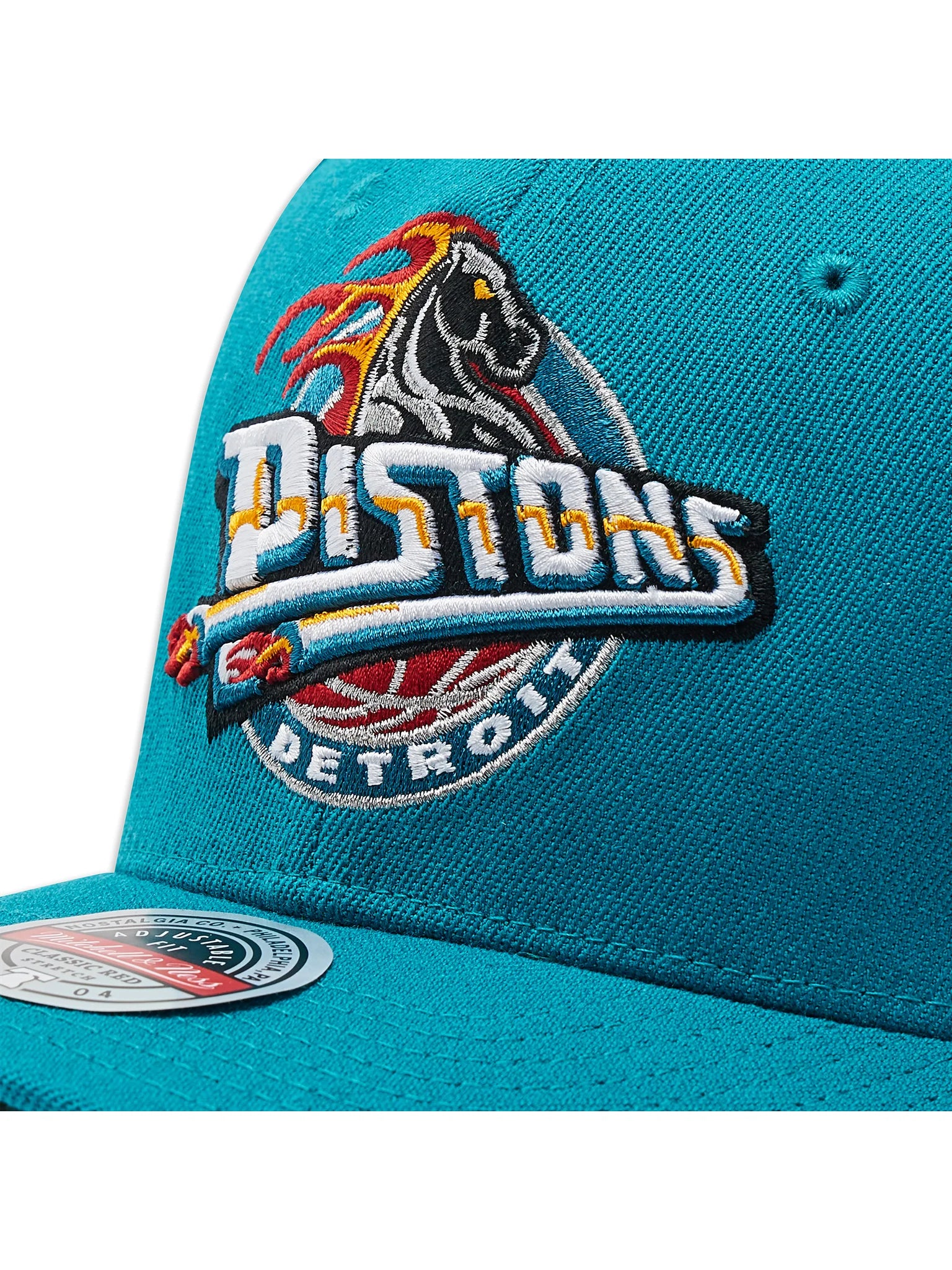 Cappellino Ufficiale Detroit Pistons, Mitchell and Ness (logo vintage)