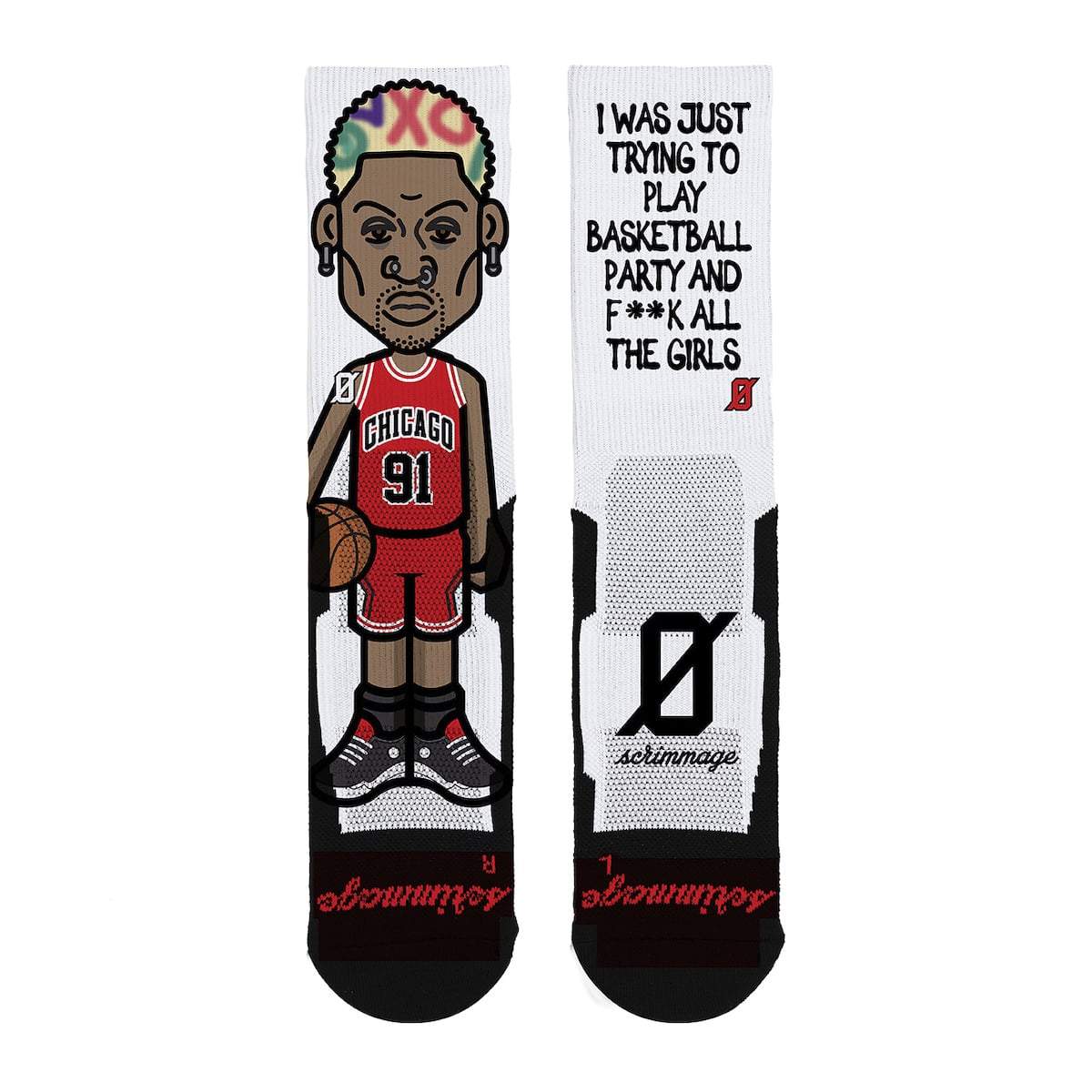 Calzini Ufficiali "Scrimmage" - Dennis Rodman "The Worm" (white)