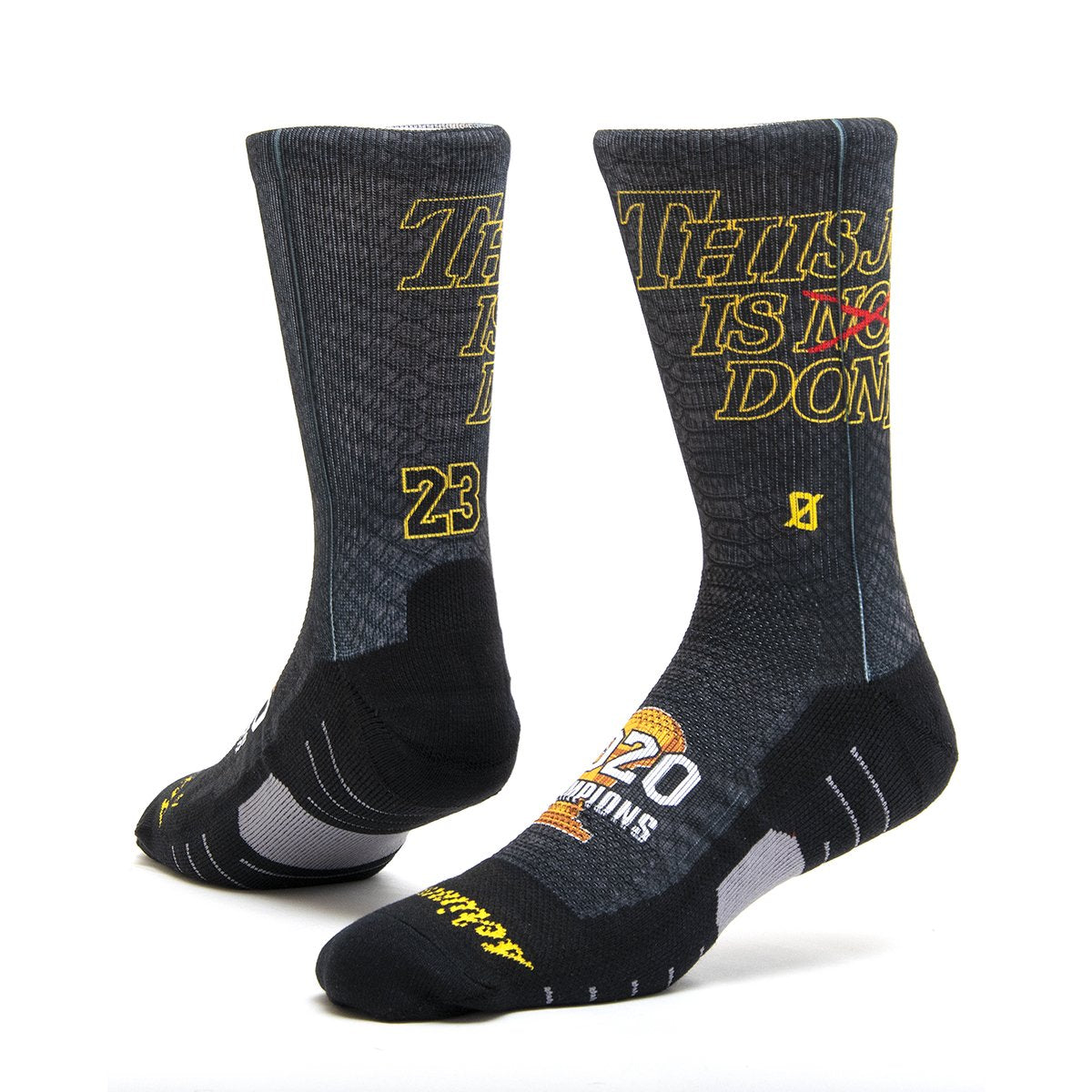 Calzini Ufficiali "Scrimmage" - This job is done, Lakers Champions 2020 (black)