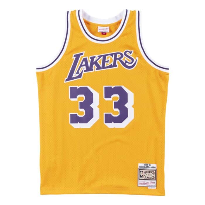 Mitchell and Ness: Canotta Kareem Abdul Jabbar  Los Angeles Lakers, 1984/85 yellow