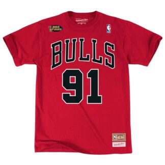MITCHELL AND NESS NBA t shirt name & number - Dennis Rodman Chicago Bulls